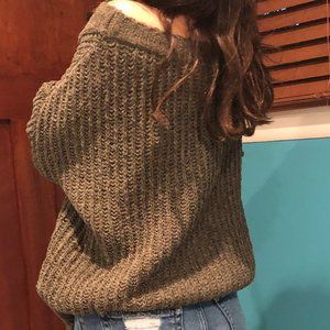 Express Knitted Forest Green Sweater